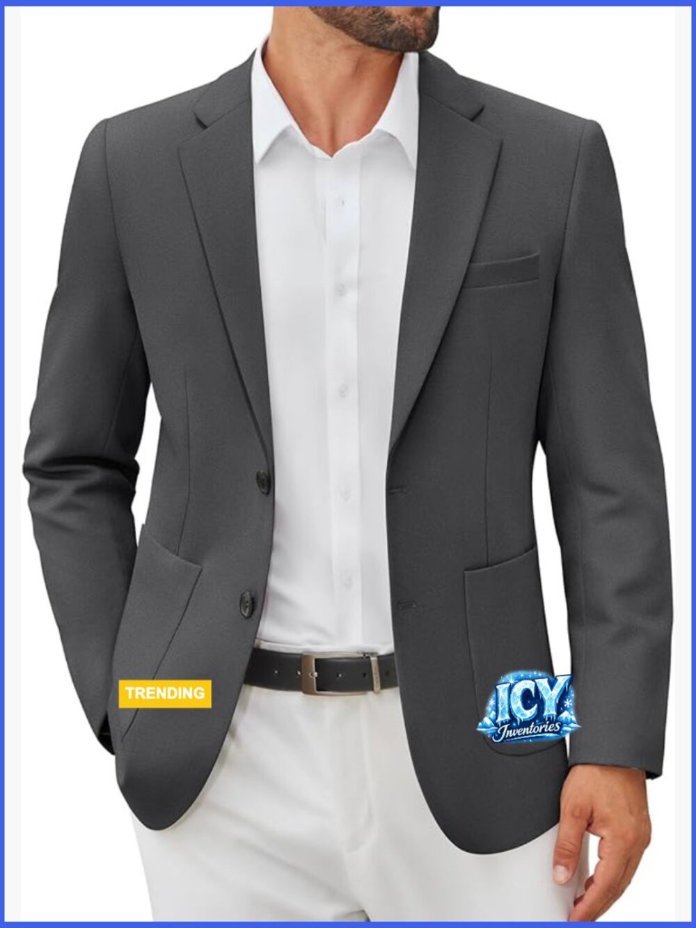 Lightweight Knit Blazer Slim Fit Two Button Sport Coat
